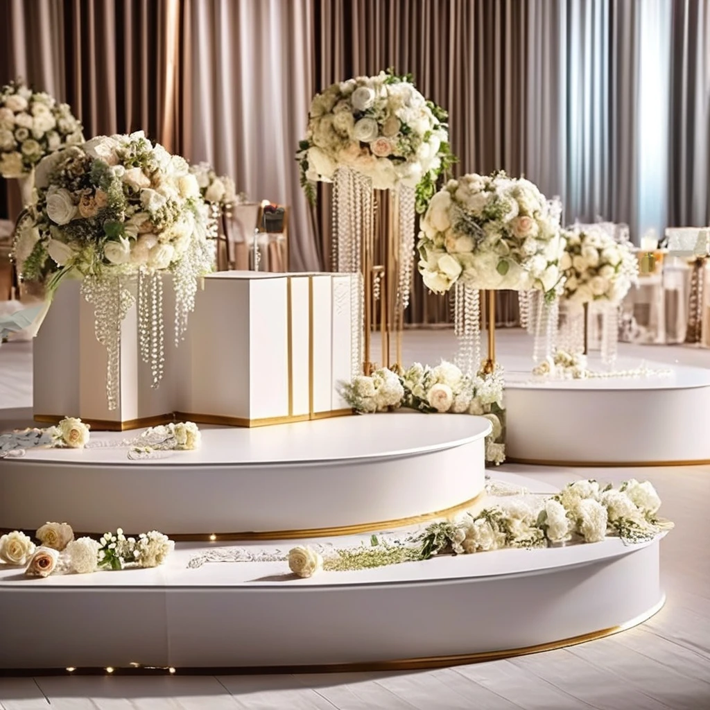 Luckygoods BJ230054 PVC Acrylic Wedding Backdrop with LED Lights Stand for Wedding Events Decorations