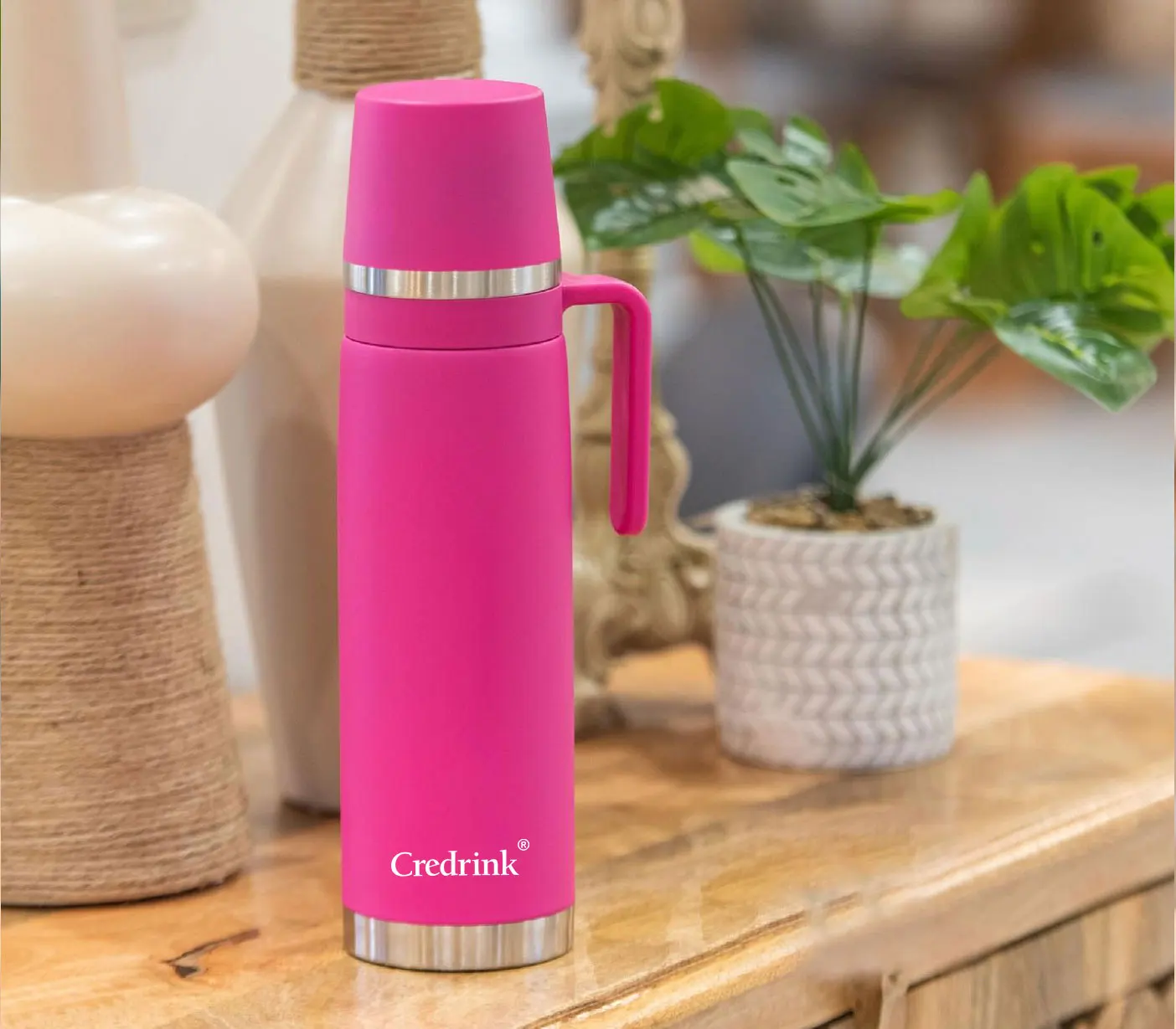 New 2.0 Termo Acero Inoxidable 1 Litro Media Asa Tapon Matero Yerba Mate Thermos 1000 ML Stainless Steel Flask Heat Insulated