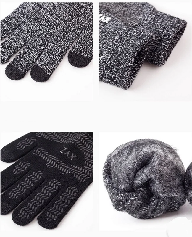 Wholesale Promotion Gift Warm Non-slip Winter Glove Unisex  Knitted Acrylic Winter Glove Winter Touch Screen Gloves