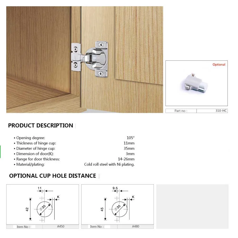 hardware fittings one way 2D adjustable locking hydraulic soft closing dtc cabinet conceal hinge
