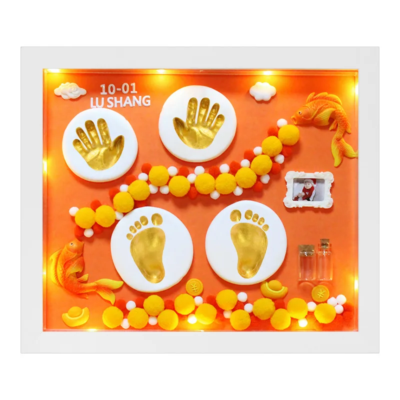 Wholesale non-toxic baby gift newborn handprint resin frame For Love baby footprint kit Hot baby handprint footprint keepsake