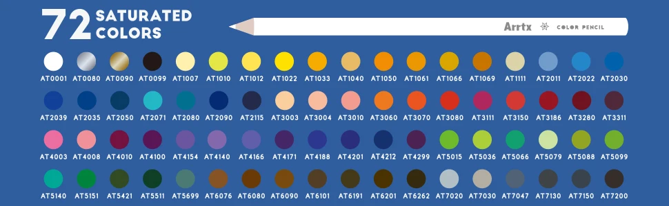 Arrtx ACP-001-3872A Professional 72 Colore Pencils Drawing Colored Pencil For Artist Kit