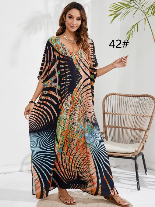 44 colors European and American printed beach sarongs cover up vacation beach dresses bikini sun protection suit outer shawl