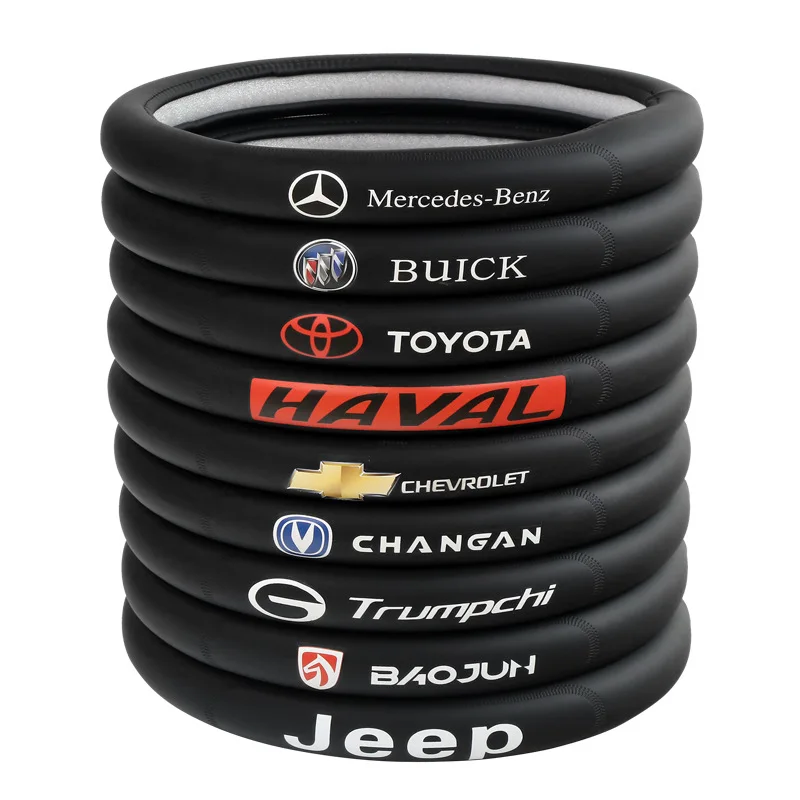 Car accessories for bmw custom logo steering wheel covers sports steering wheel cover leather steering wheel cover with car logo