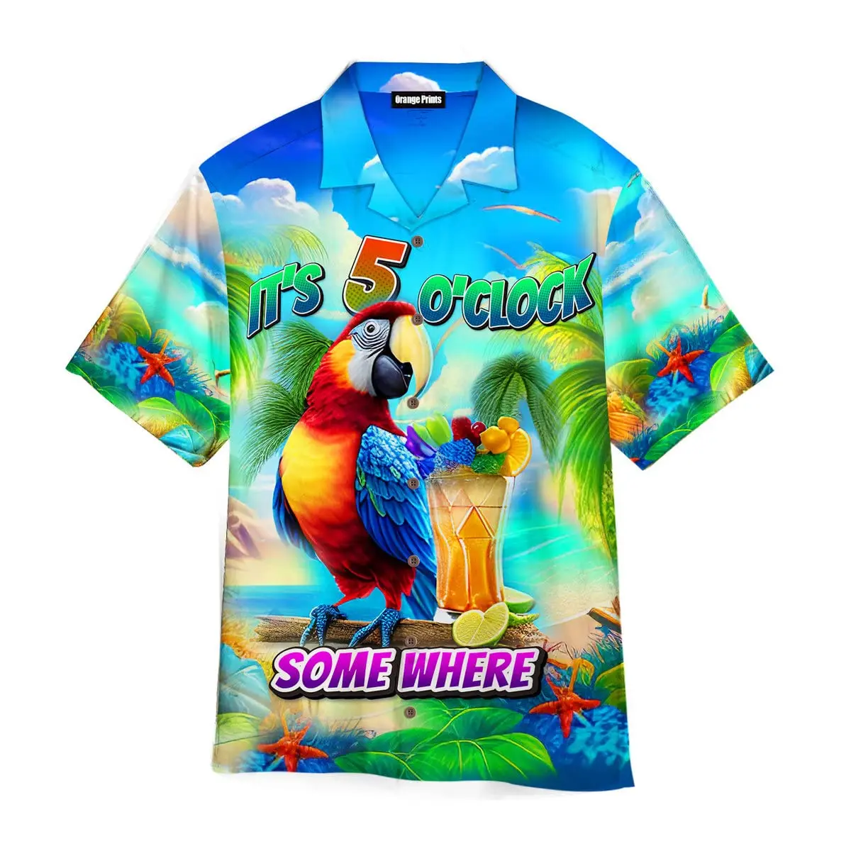 Personalized Parrot Design Hawaiian Shirt Wholesale Soft And Comfortable Aloha Shirts Summer Casual Short-Sleeved Clothing