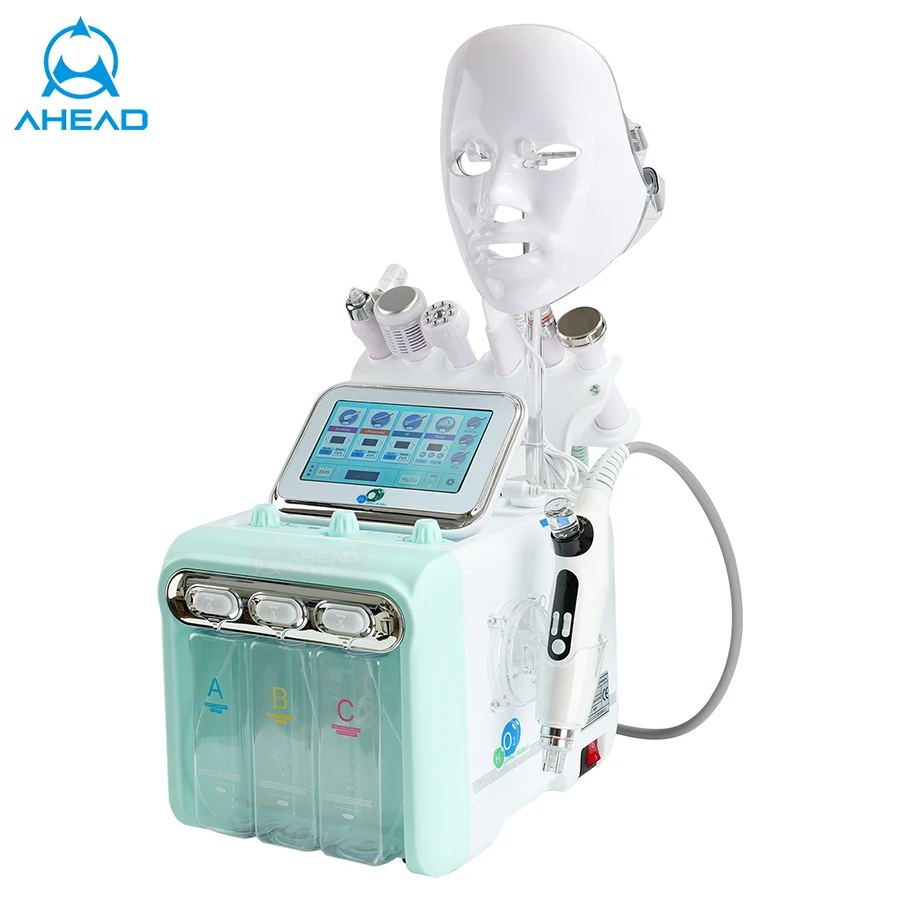 8 In 1 Second Generation LED Mask Face Lifting Skin Care Hydra Ultrasound Facial Face Massager Hydrogen Oxygen Beauty Machine