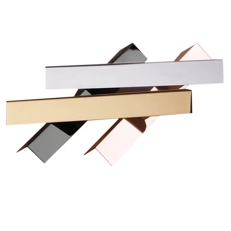 Bathroom Installation  aluminum Chrome  stainless steel L shape  tile trim