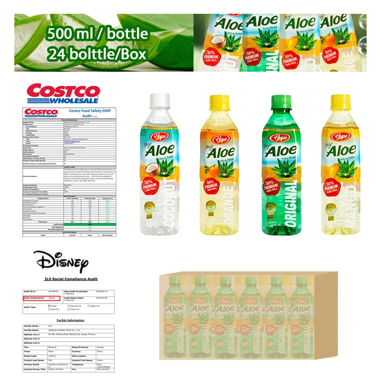 0.5L Coconut flavored aloe vera drink with pulp