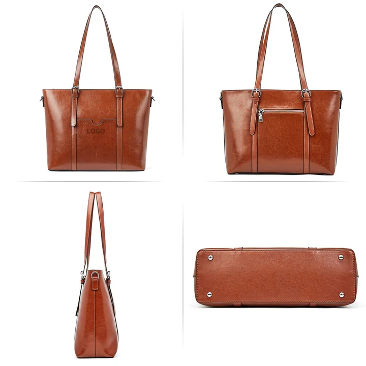 CUSTOM Cowhide Shoulder Handmade Vintage 100% Real Leather Fashion Genuine Leather Tote Bag Luxury Handbags For Women