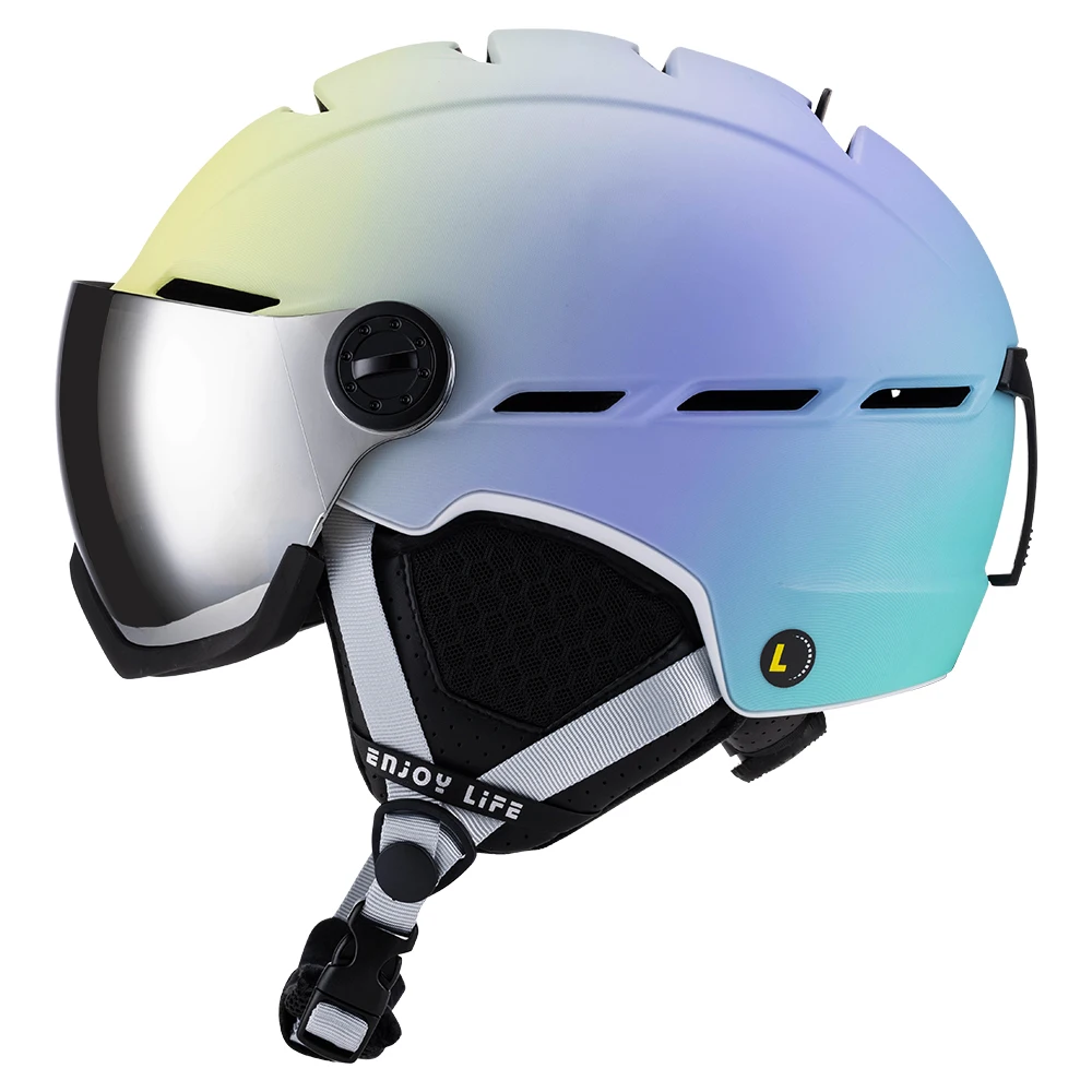 Fade Color High Quality Ski Helmet With Goggles Snow Ski Helmet With UV Protective Goggles Best Snowboard Helmet