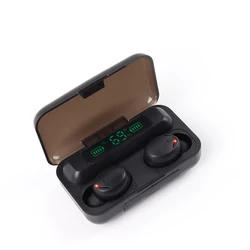 China Custom Women Sport Gaming Super Bass Black Blue 2 In 1 Mini Headphones F9 Tws 5.0 Wireless Earbuds Speaker From China