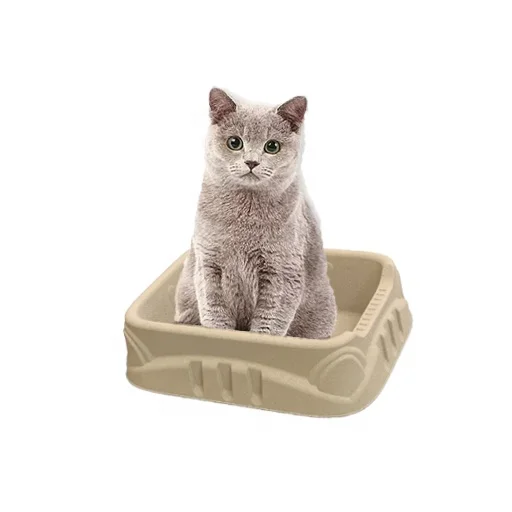 Disposable Pet Litter Tray Box Cat Potty Paper Pulp Litter Pan Protect Floors for Puppies Small Dogs & Cats