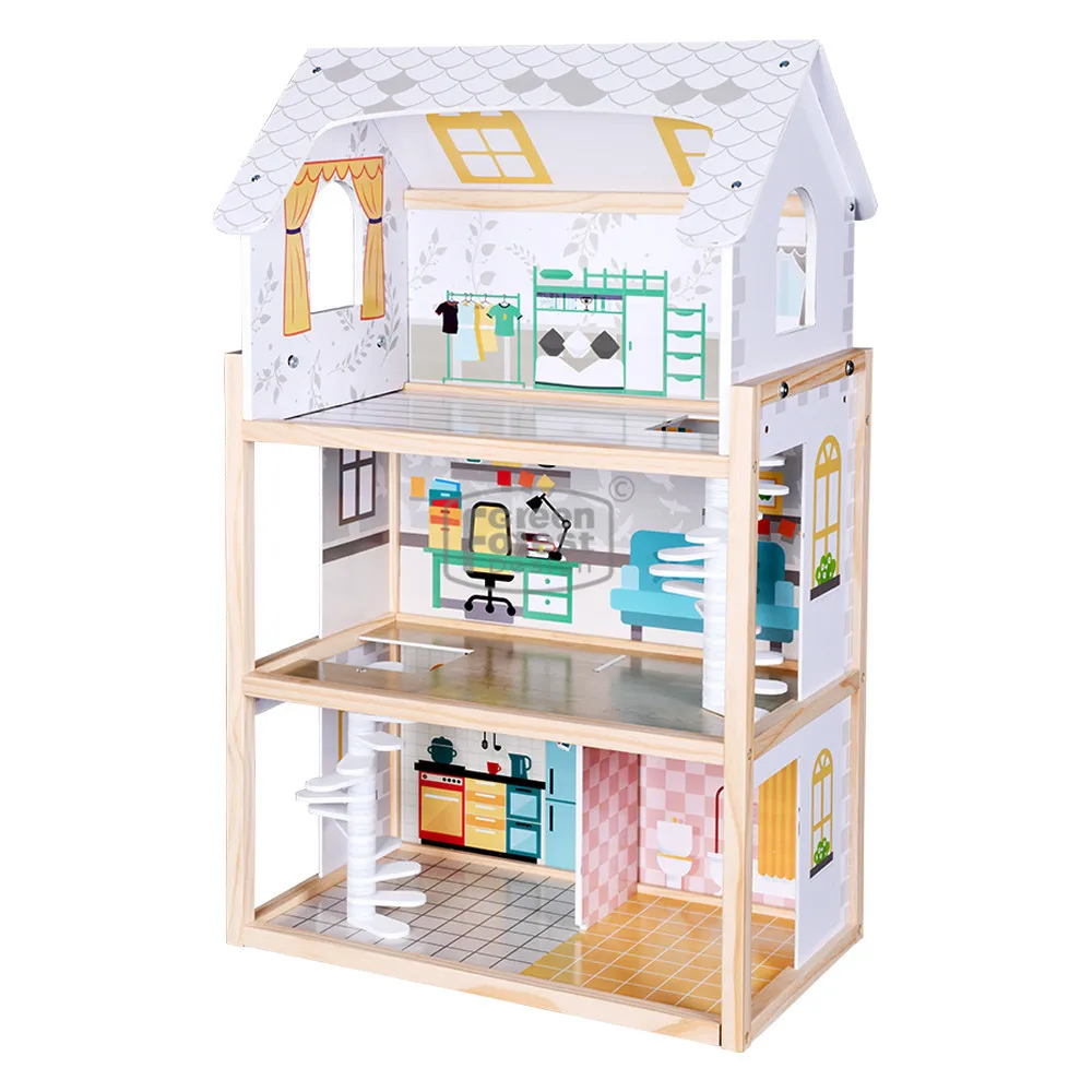 Fashion wooden diy miniature dollhouse, funny educational doll house