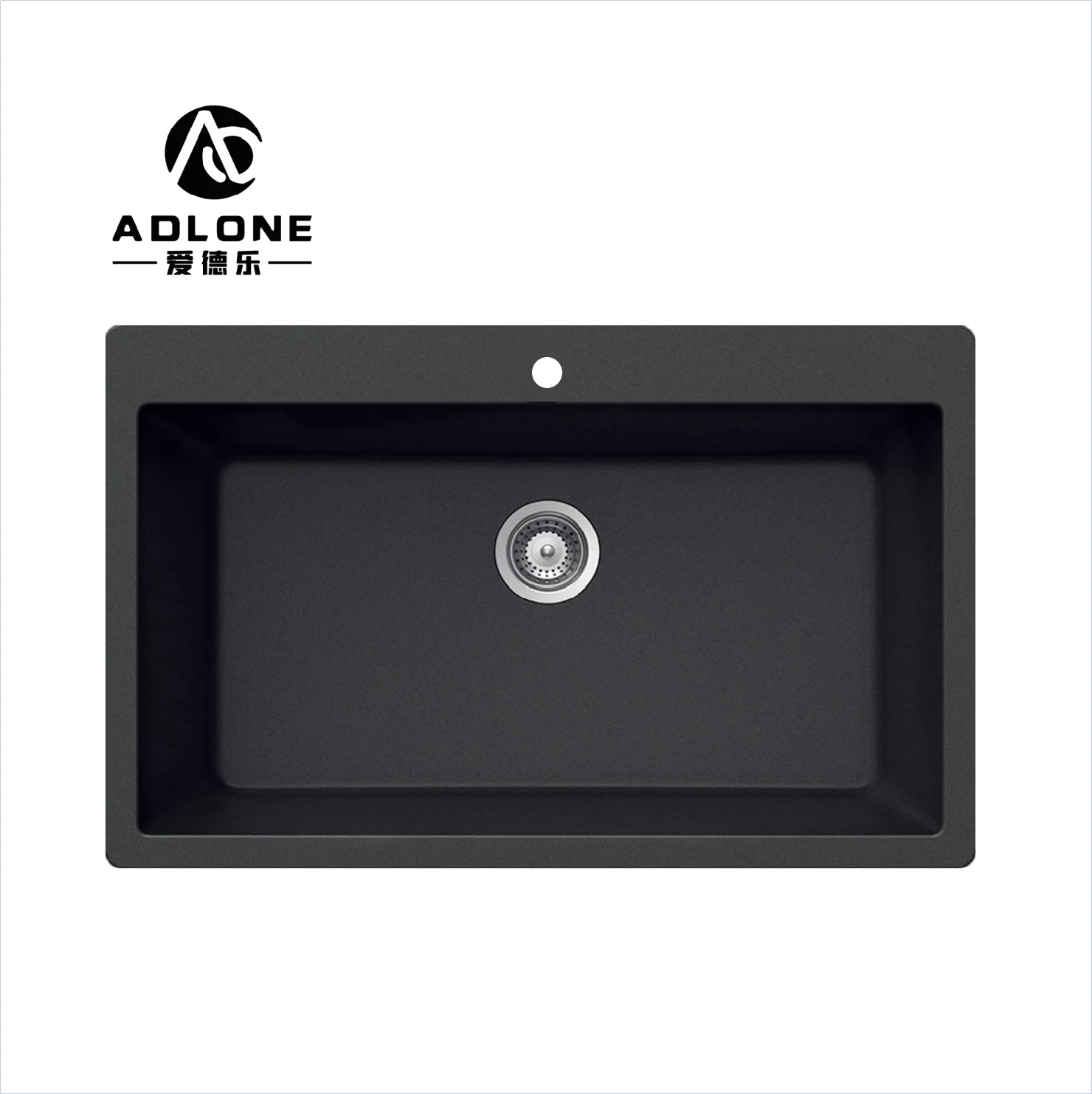 Composite Quartz Stone Black Single bathroom Sink Kitchen top mount Granite Kitchen Sink