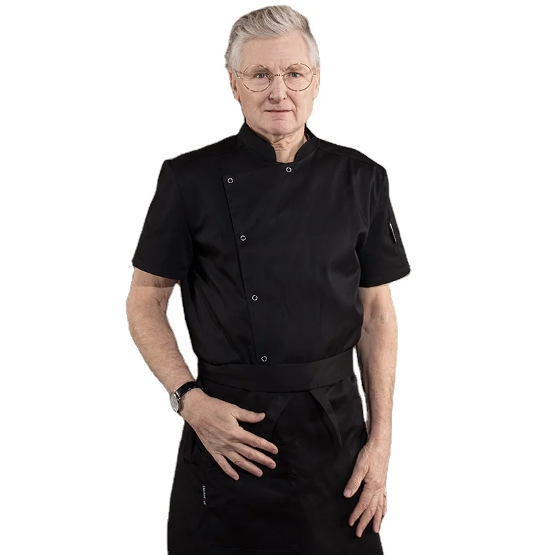 CHECKEDOUT unisex poly cotton half sleeve kitchen chef coat restaurant culinary cook uniforms