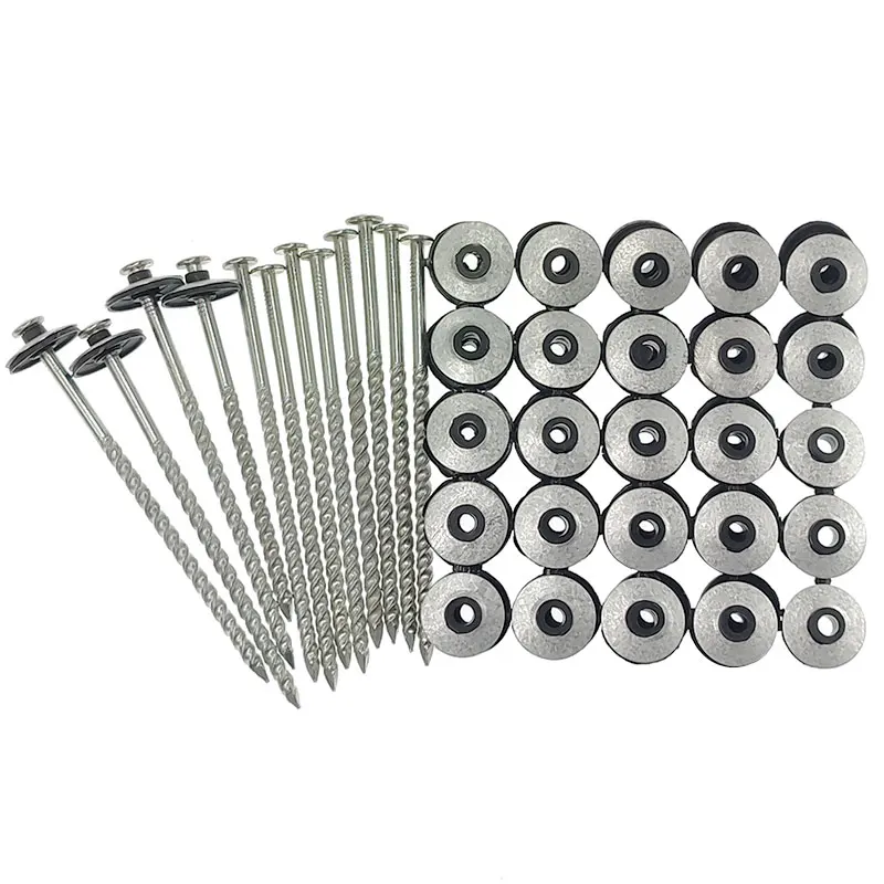 75mm 90mm 120mm Galvanized ibr roofing screws wire nails with washer for corrugated IBR roofing sheet nails