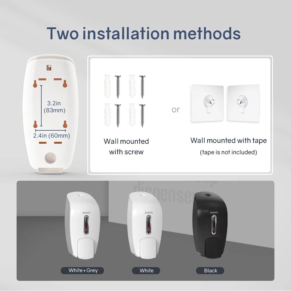 Luxury Wall Mounted Black Hand Press Manual Soap Dispenser for public bathroom