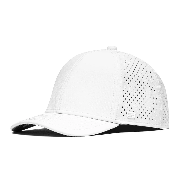 Custom Rubber Patch Logo Sport Baseball Cap Water Resistant Laser Cut Hole Perforated Hat