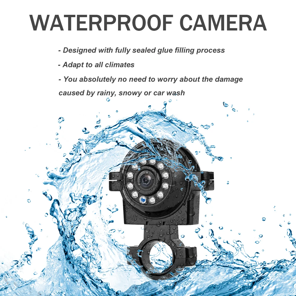 Car Monitor 10 inch AHD 4ch Recorder Car Screen to Auto Truck IR Rear View Camera Security Surveillance Split Screen Quad