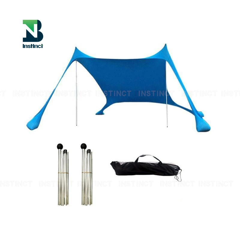 INSTINCT  Camping canopy Beach Canopy Awning lycra Sunshade Beach Tent With Sandbag  Aluminum Poles Sun Shelter