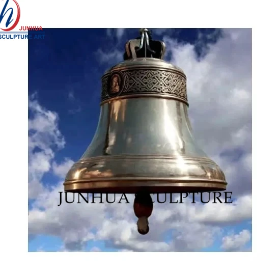 Outdoor decorative metal hanging large antique bronze church bell for sale brass church bell sculpture