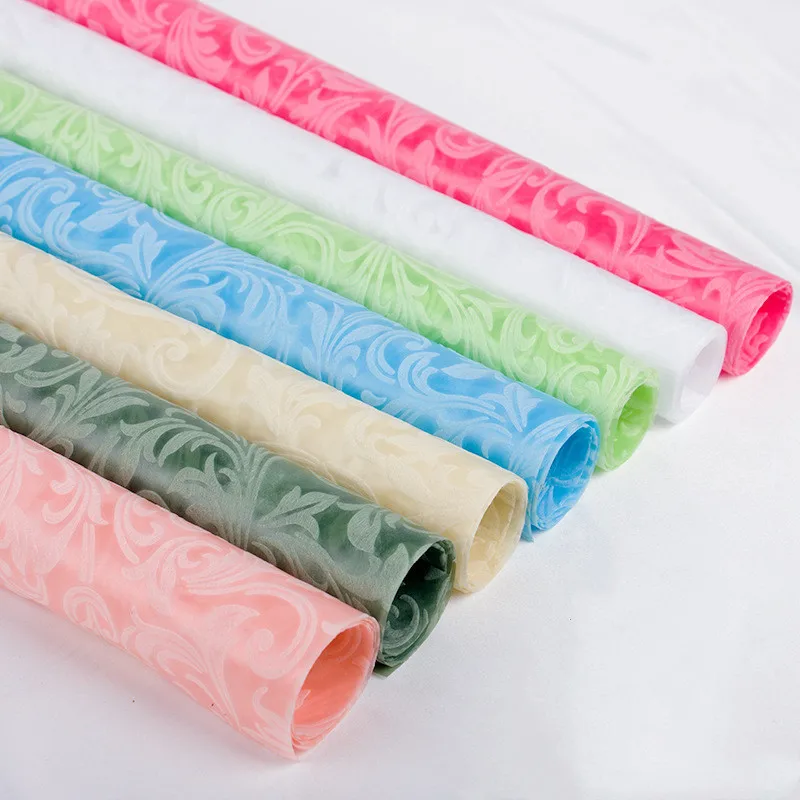 Solid Florist Accessories Wholesale Thin Cotton Non Woven Wrapping Paper for Flower Christmas Apple
