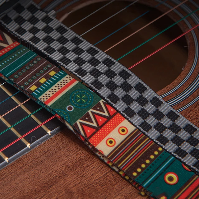 Модный, оптовая продажа, ремешок для гитары с геометрическим узором для бас-укулеле, народный инструмент