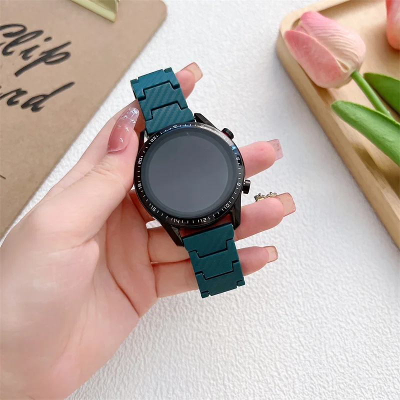 20mm 22mm carbon fiber grain plastic watch band for samsung galaxy watch 4 3 46mm 42mm active 2 40mm 44mm Huawei gt 2 watch band