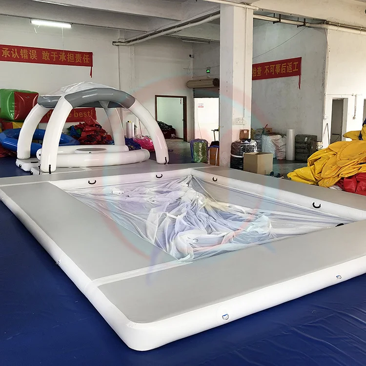 HUAYUE Inflatable Floating Platform Water Entertainment Equipment Inflatable Water Leisure Platform Dock Inflatable Floating Bar