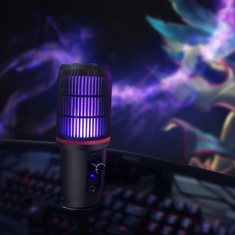 Конденсаторный микрофон RGB USB, креативный дизайн, микрофон для записи Youtube, игрового компьютера и онлайн-игр