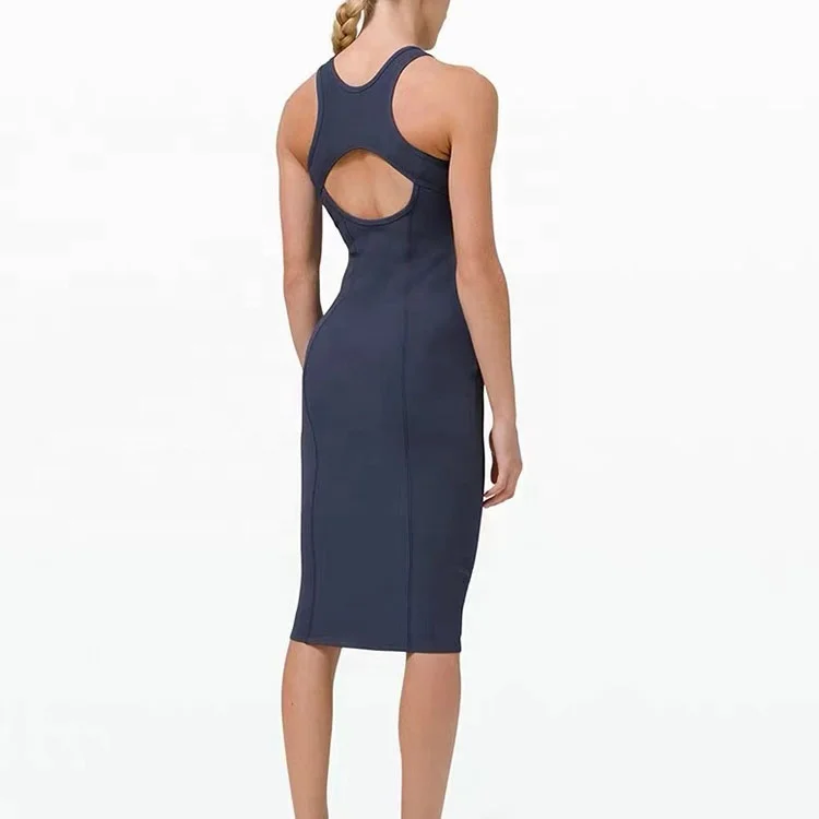 Free Size Sport Workout Yoga Wear Fitness Tights Latest Hollow Back Sports Dress For Women