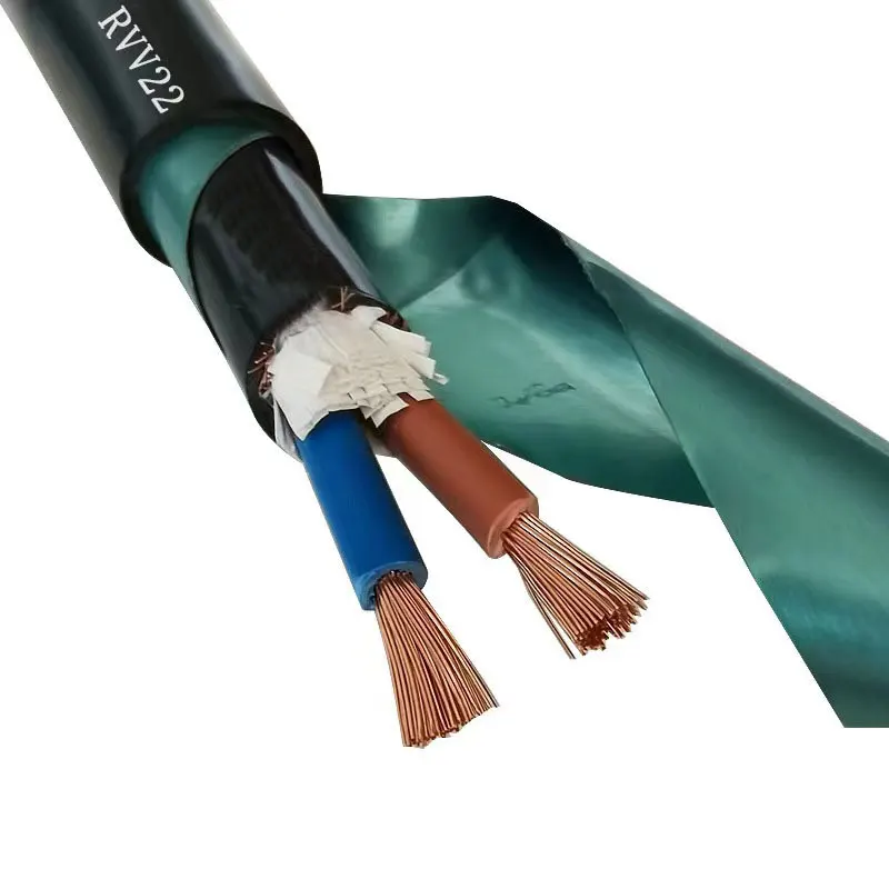 Multicore Flexible Electric Power RVV Copper Core Steel Tape Armoured Armored Shielded Control Wire Cable for Industrial Use