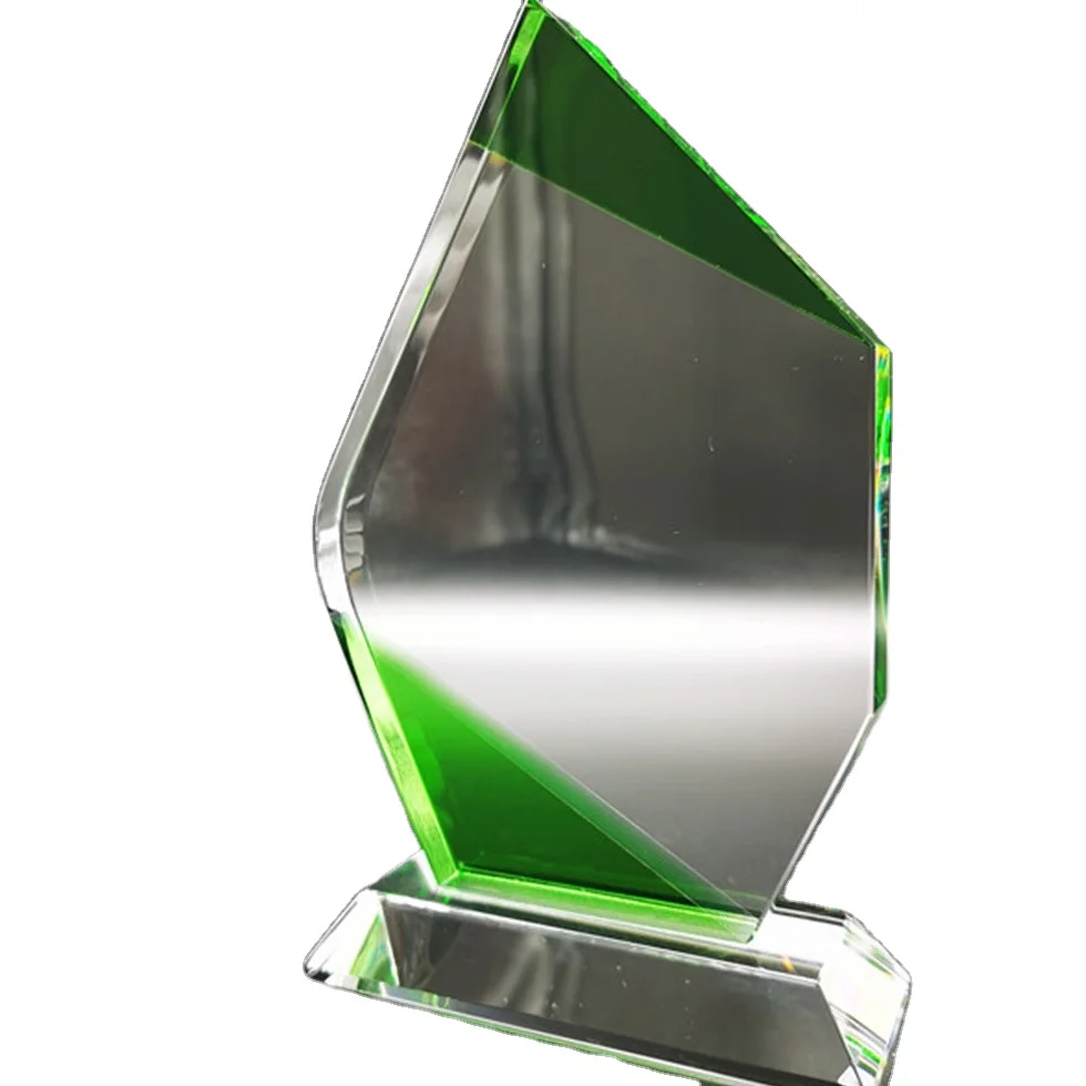 New Cheap Custom Diamond Sport Glass Shield Blank Crystal Trophy For Logo Engraving