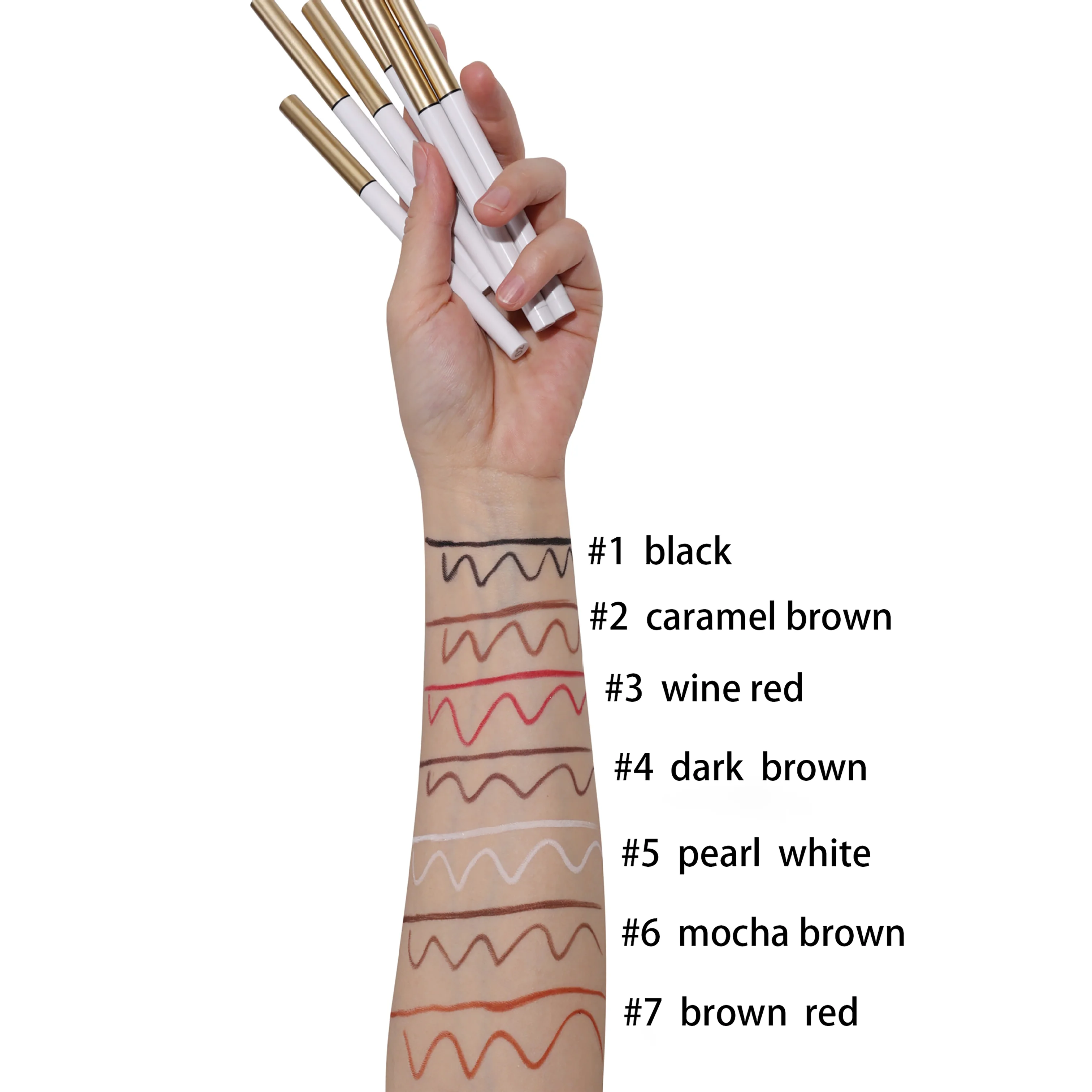 Custom Colored Eyeliner Logo Long Lasting Waterproof Colorful Eyeliner Pencil Private Label 7 Colors  Eyeliner Pen