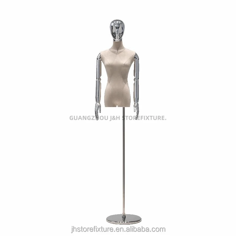 gold mannequins female Model Flexible Hand Torso Dress Form Off Shoulder with Legs Female Mannequins