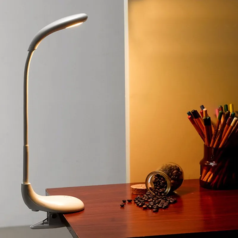  Перезаряжаемые «гусиная шея» исследование USB LED Клип на Настольная лампа с