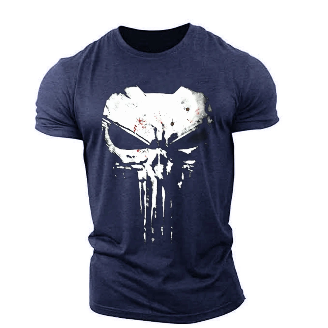 Punisher Skull graphic t shirts For Muscles Men t-shirt Sportswear Outdoor Light, Thin And Breathable elasticity T-Shirts