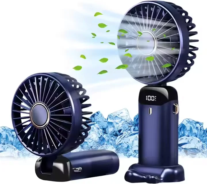Portable Handheld Fan  Battery Operated Fan with LED Display  Handheld Neck  Desk 3 in 1 Personal Small Fan