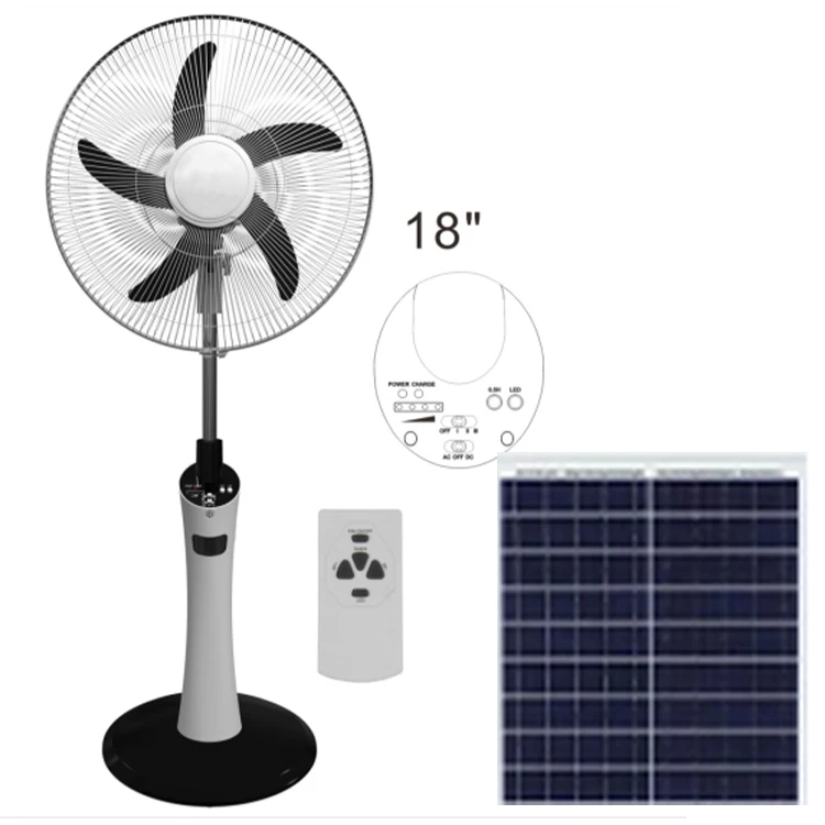 Многофункциональный портативный 18 дюйм перезаряжаемый напольный работающий на постоянном токе от солнечных батарей приведенный в действие Электрический стоячий вентилятор с подставкой