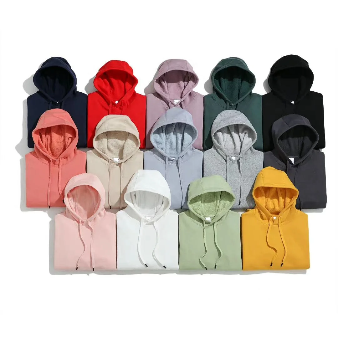 Low price simple basic french terry heavy cotton fleece hoodies for men