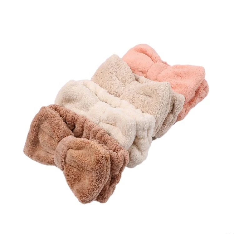 Knitted Spa Makeup Headband Towel Oem Knot Bow Elastic Spa Headband Luxury Towel