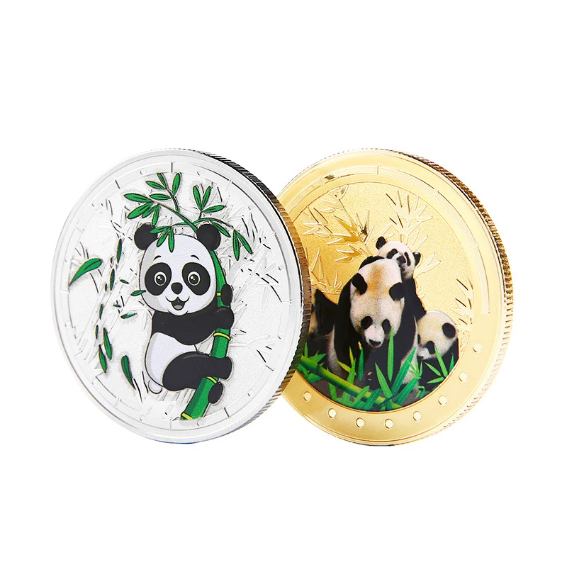 RENHUI Серебро Золото панда металлические поделки на заказ вызов монеты