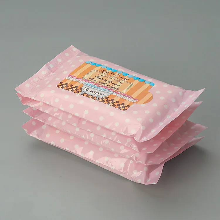 vanilla cream 10pcs cleaning mini wet wipes spa wet tissue