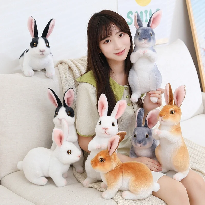 wholesale new design simulation plush bunny toy cute pet stuffed animal rabbit doll plushie