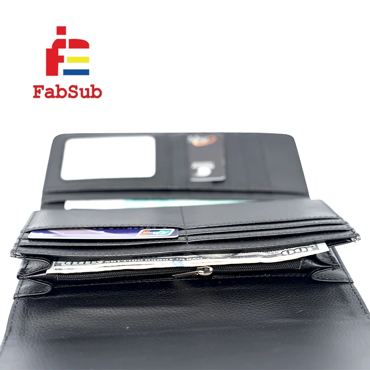 Fashional 3-Fold Wallet leather wallets sublimation blank leather wallets with zipper