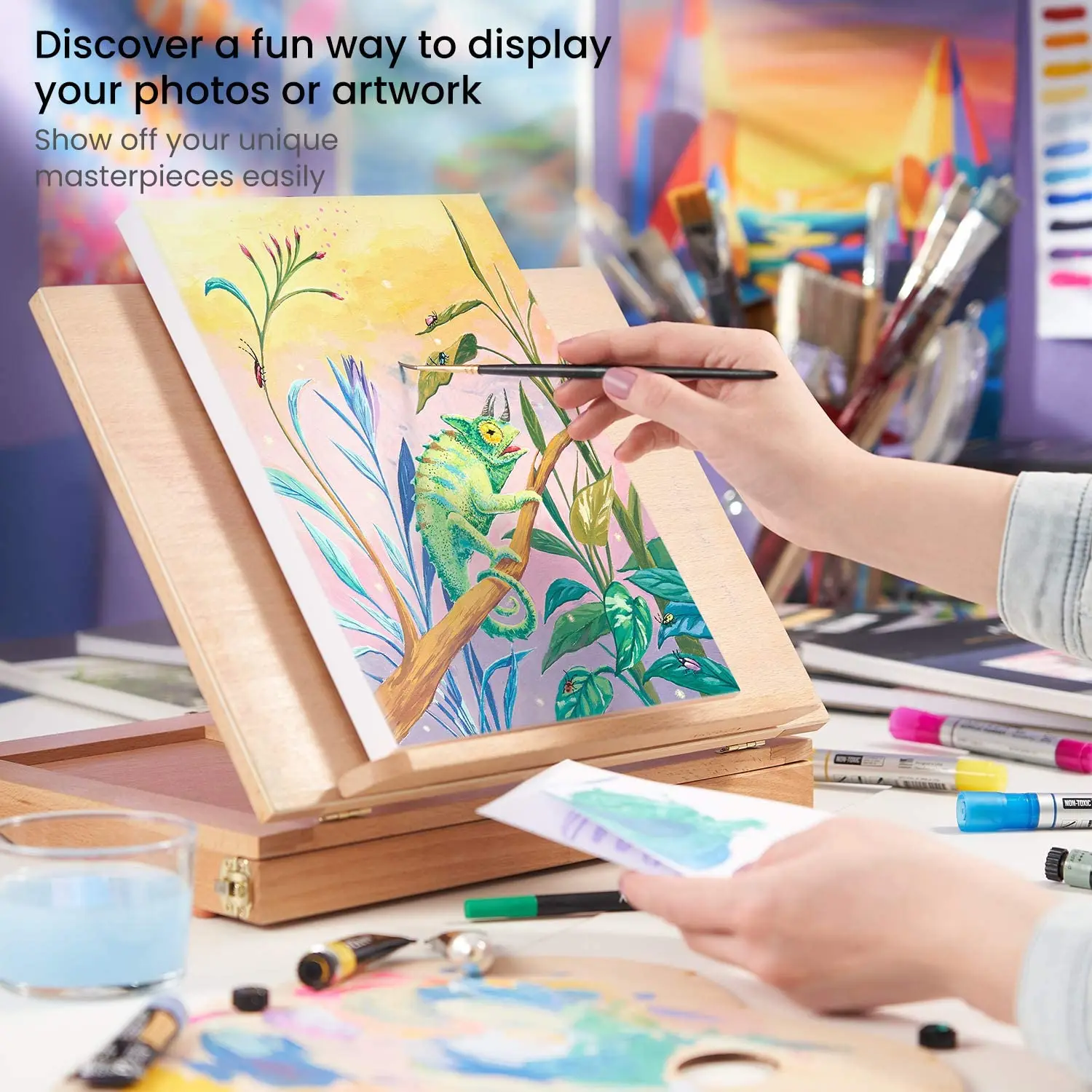 300GSM 5 Sheets Acrylic Oil Watercolor Gouache Paper Foldable Canvas Pad DIY Frame