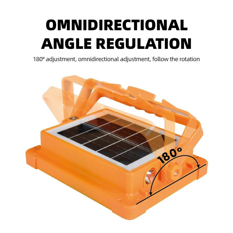 Hot Selling Solar Emergency Flood Lamp 300w 20000mah Outdoor Portable Led Work Lights 5000lm Solar Panel Rechargeable Solar Camp