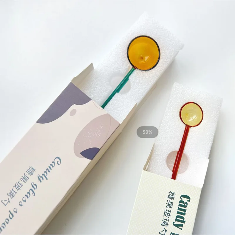 Clear Glass Stirring Spoons Transparent Crystal Teaspoons Milk Cocktail Cold Drinks