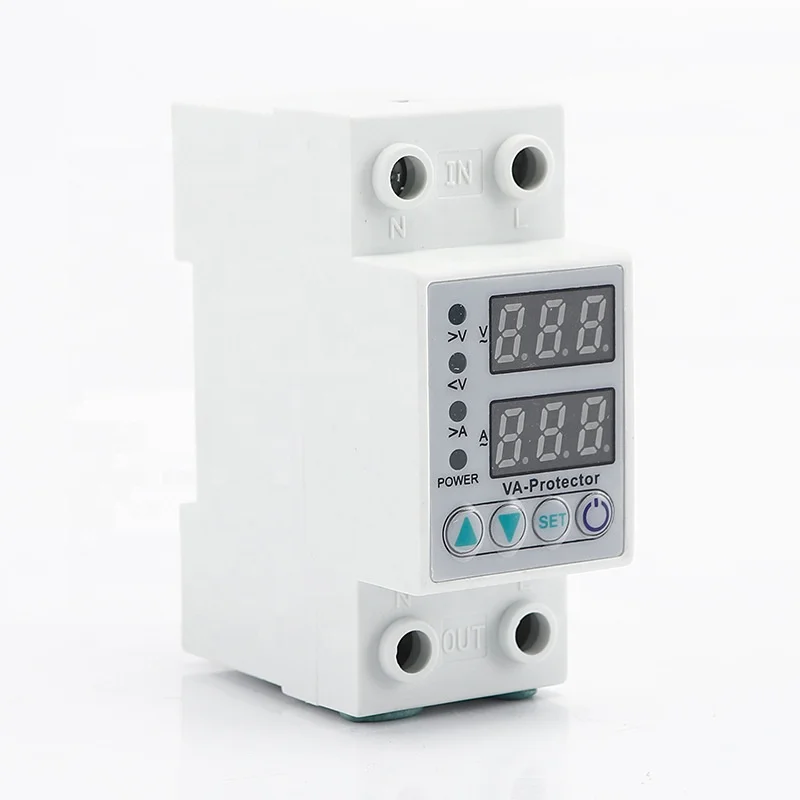 Din-рейка, 60 А, реле отображения напряжения, регулируемое устройство защиты от перенапряжения, автоматическое повторное подключение, защита