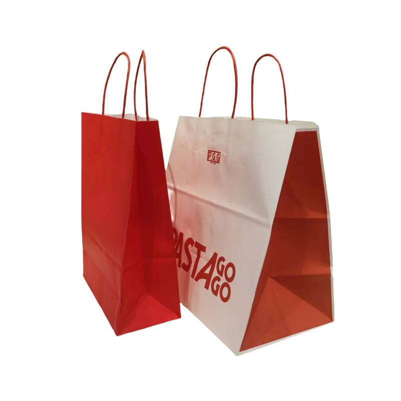 Senang02 Cheap Wholesale  Customizedized Wide Bottom Printing Machine Food Manufacture Shopping White Kraft Paper Bag